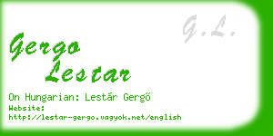gergo lestar business card